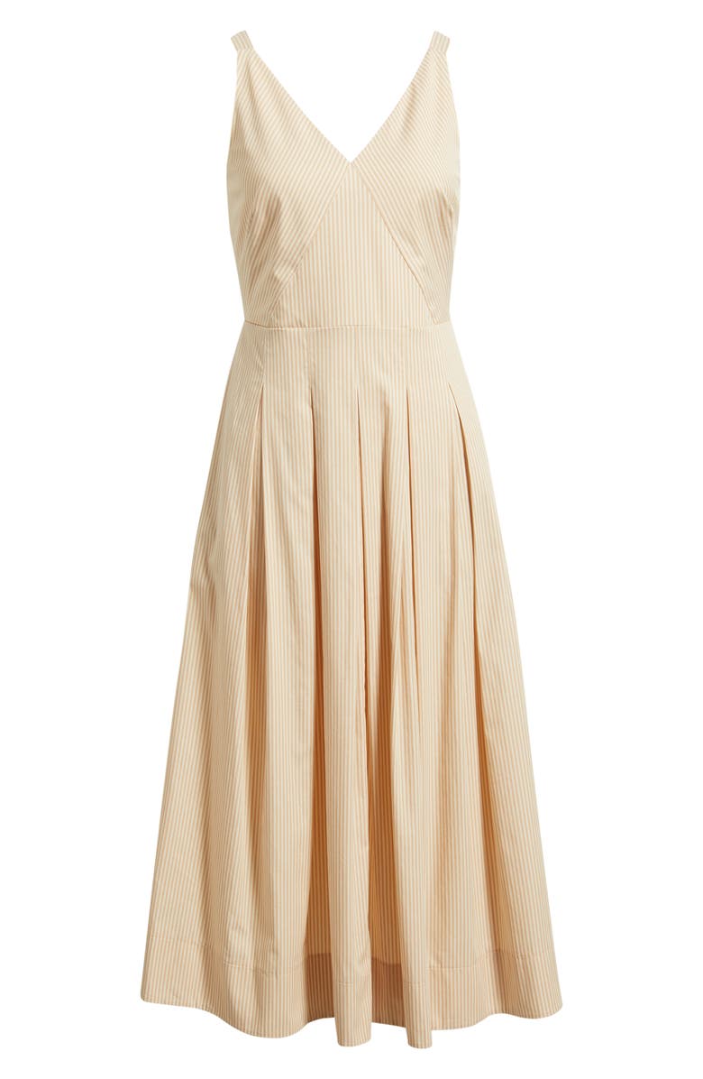 Eliza J V-Neck Midi Dress, Alternate, color, Khaki Natural