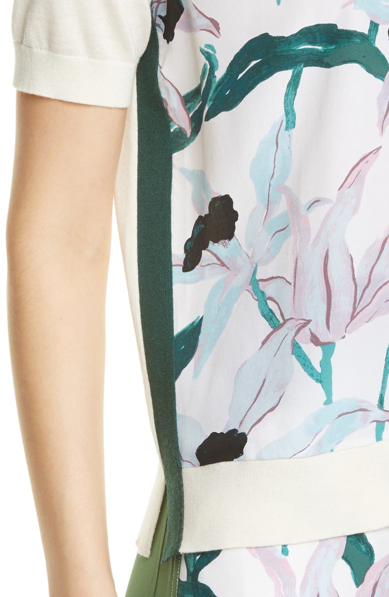 Tory Burch Silk Front Sweater, Alternate, color, 