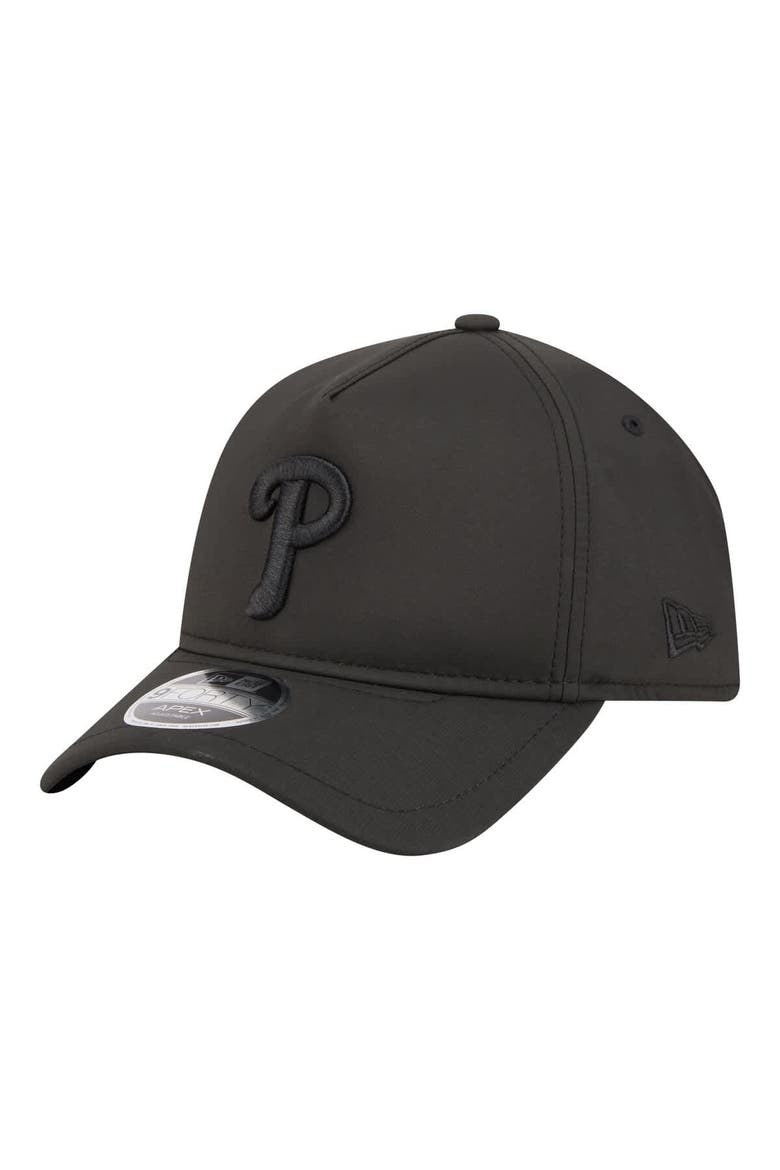 Men's New Era  Black Philadelphia Phillies Injection Apex 9FORTY Adjustable Hat, Main, color, Black