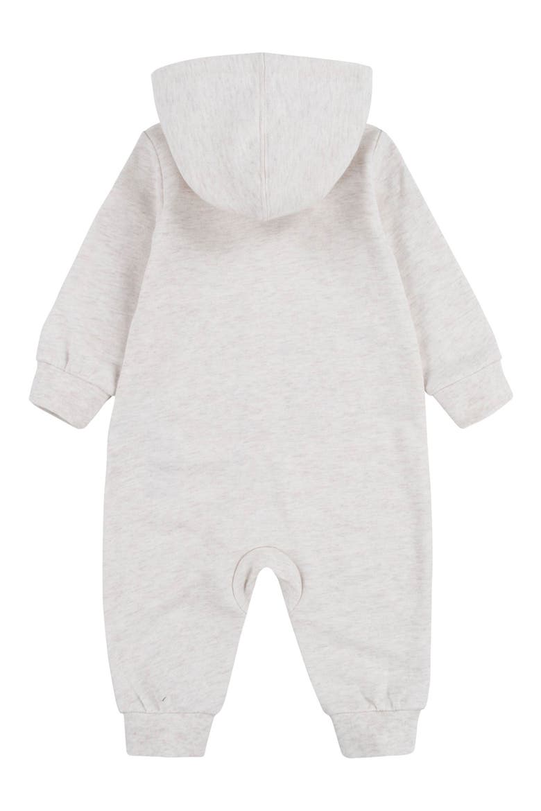 Hooded French Terry Romper, Alternate, color, PALE IVORY HEATHER