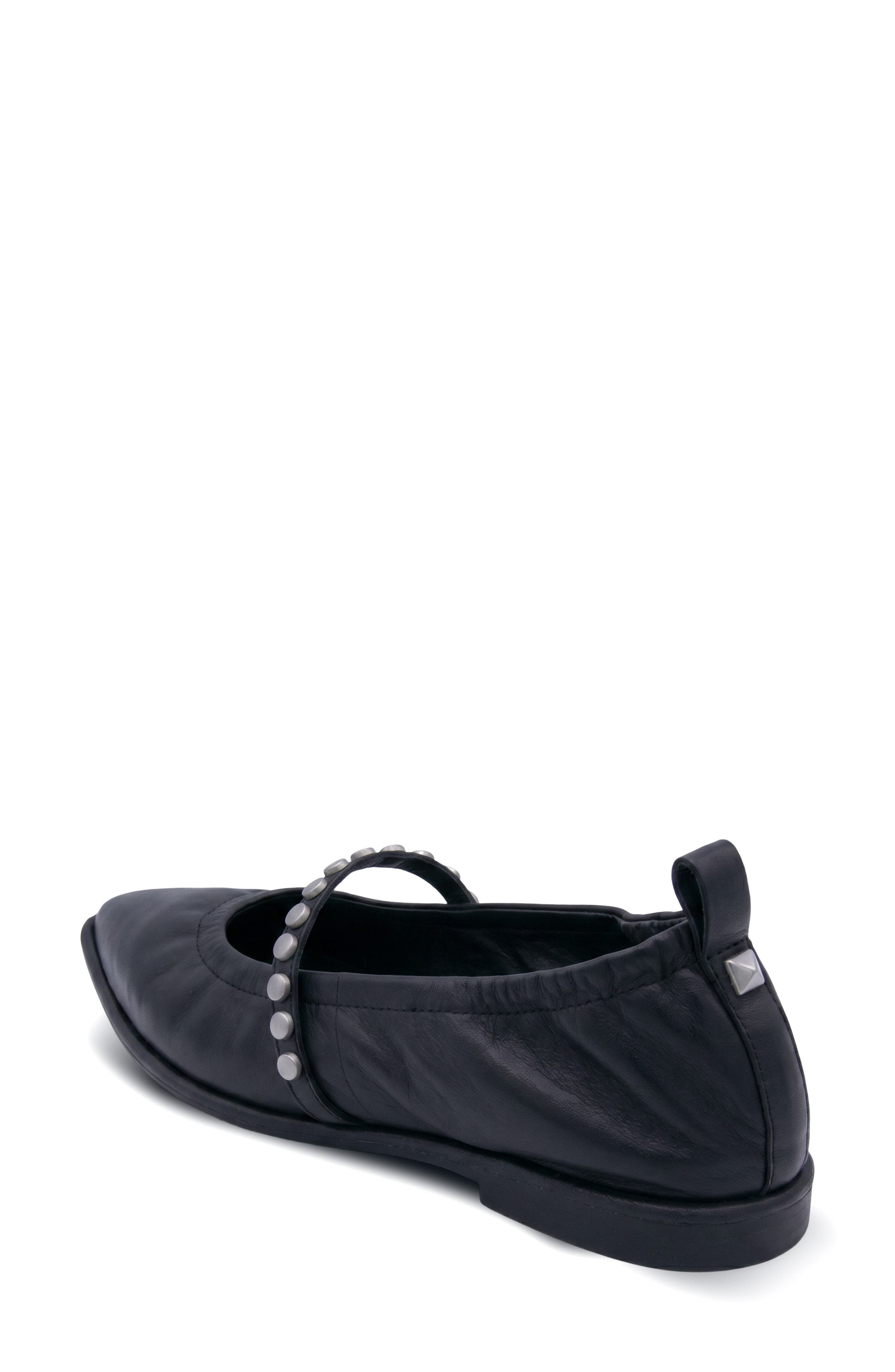 Ash Bella Studded Mary Jane Flat, Alternate, color, Black