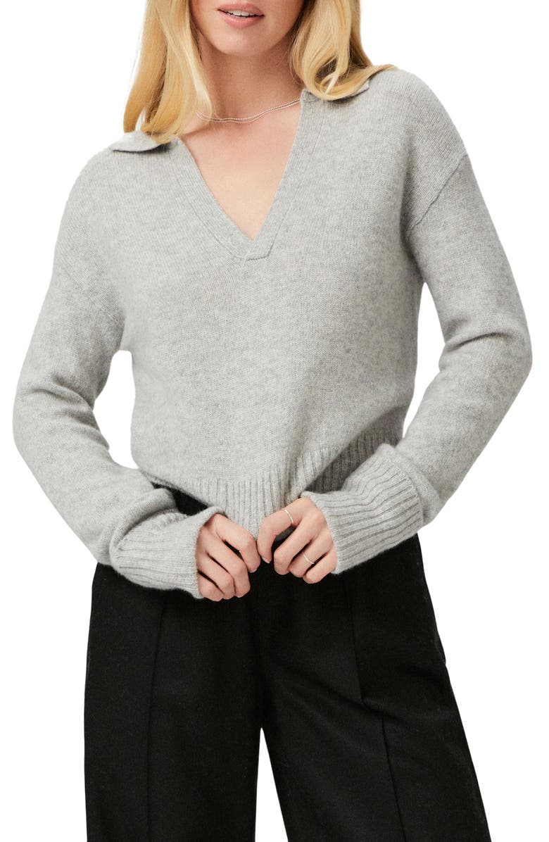 PAIGE Maxie Johnny Collar Cashmere Sweater, Main, color, 