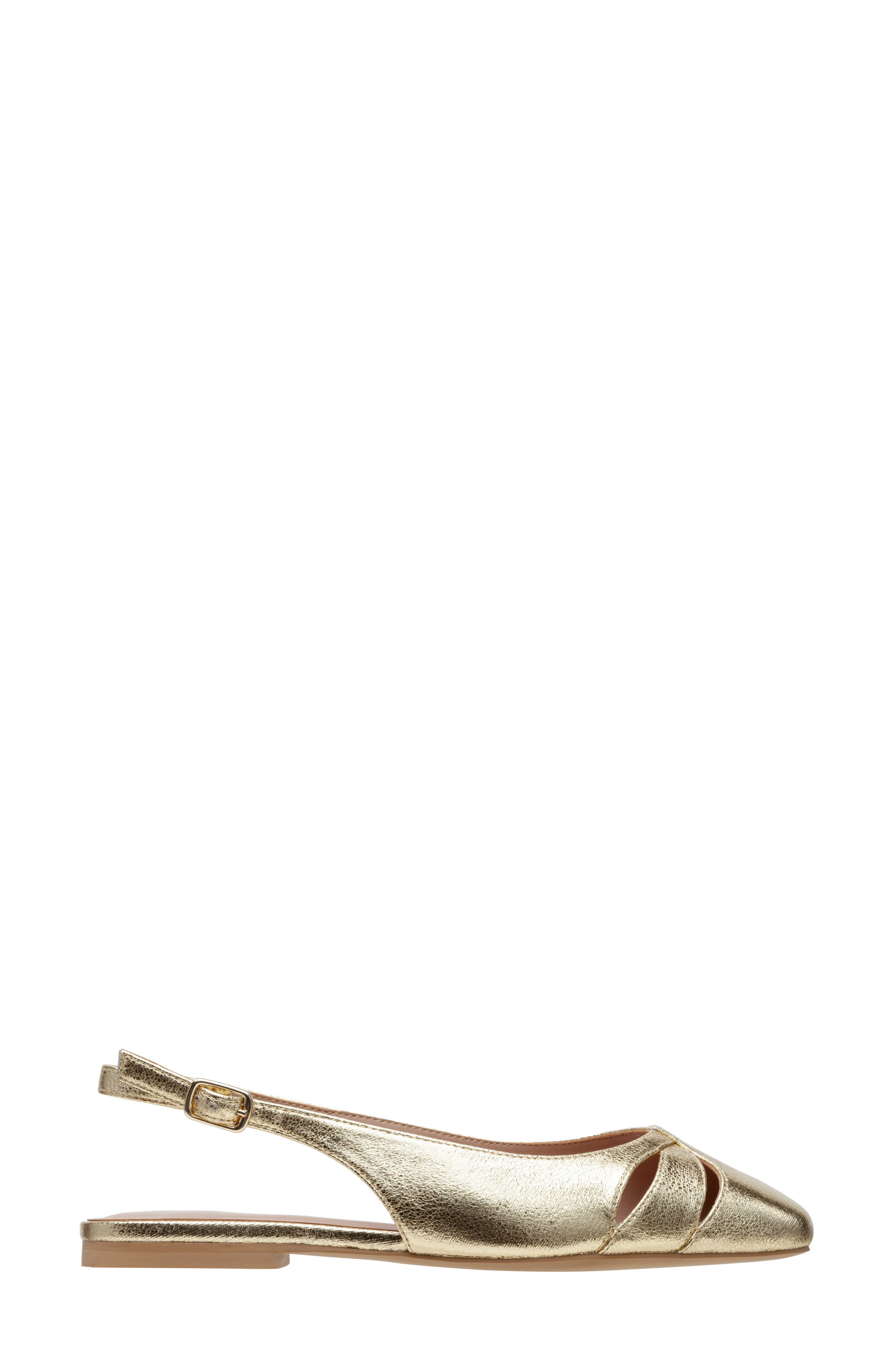 Linea Paolo Deena Slingback Flat, Alternate, color, Gold