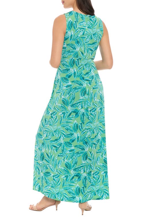 London Times Keyhole Front Maxi Dress In Green Aqua