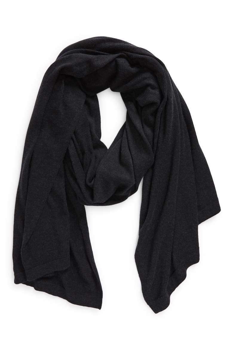Transitional Knit Travel Wrap, Alternate, color, BLACK ROCK HEATHER