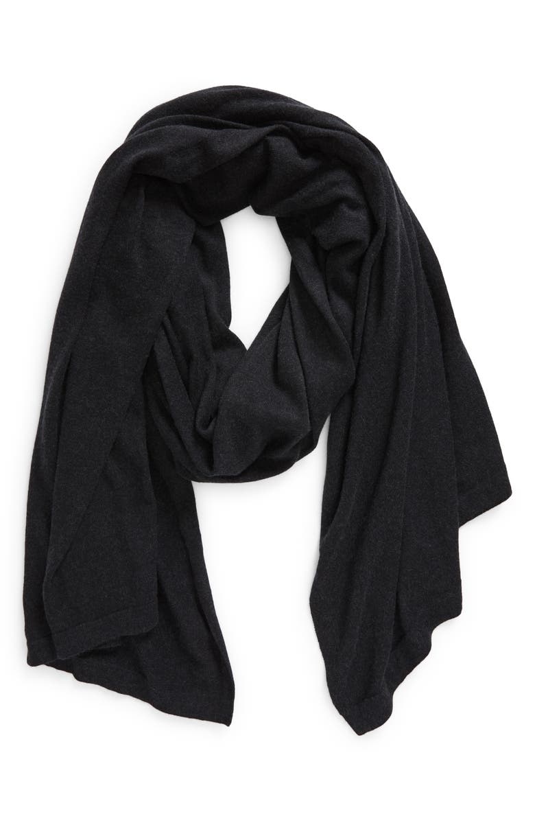 Nordstrom Transitional Knit Travel Wrap, Alternate, color, Black Rock Heather