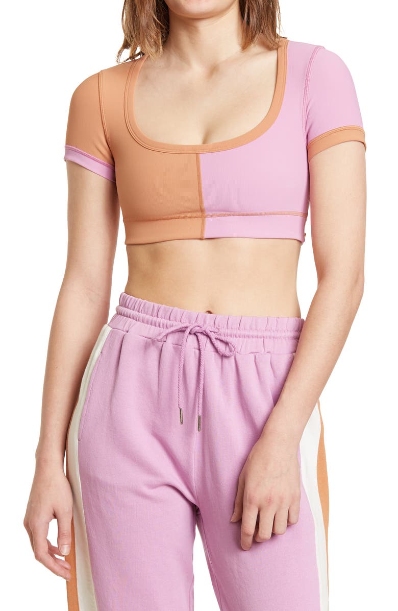 LSPACE L Space Revolutions Ribbed Colorblock Crop Top, Main, color,