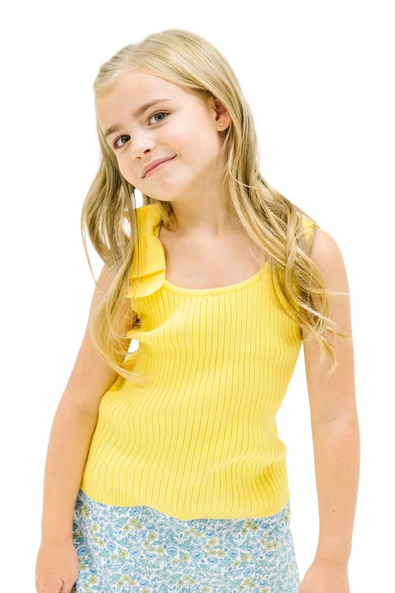Girls' Bow Sweater Tank, Kids, Main, color, Yellow