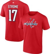 FANATICS Men's Fanatics Dylan Strome Red Washington Capitals Authentic Stack Name & Number T-Shirt