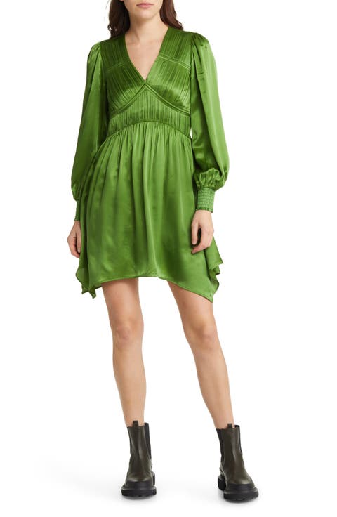 Esta Long Sleeve Asymmetric Hem Dress