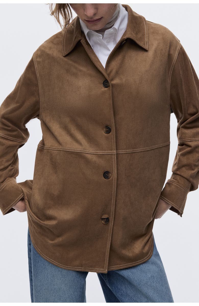 H&M Loose-fit Shirt, Alternate, color, Brown