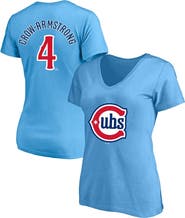 PROFILE Women's Profile Pete Crow-Armstrong Light Blue Chicago Cubs Plus Size Name & Number V-Neck T-Shirt