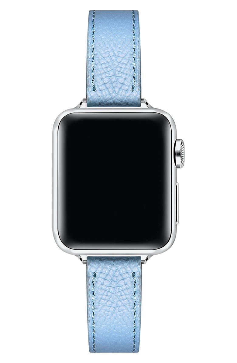 The Posh Tech Cleo Leather Apple Watch<sup>®</sup> Watchband, Alternate, color, Ice Blue