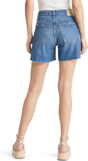 Rosa High Waist Ripped Nonstretch Denim Cutoff Shorts