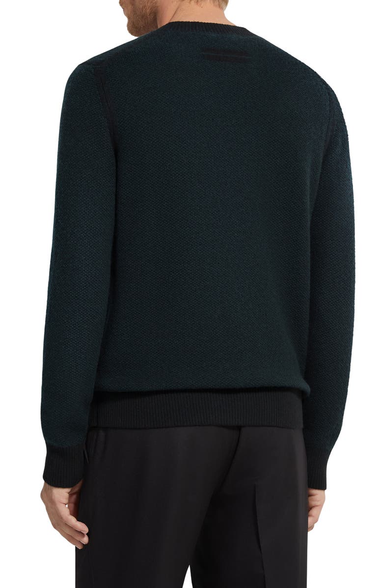 ZEGNA Oasi Cashmere Crewneck Sweater, Alternate, color, Dark Green