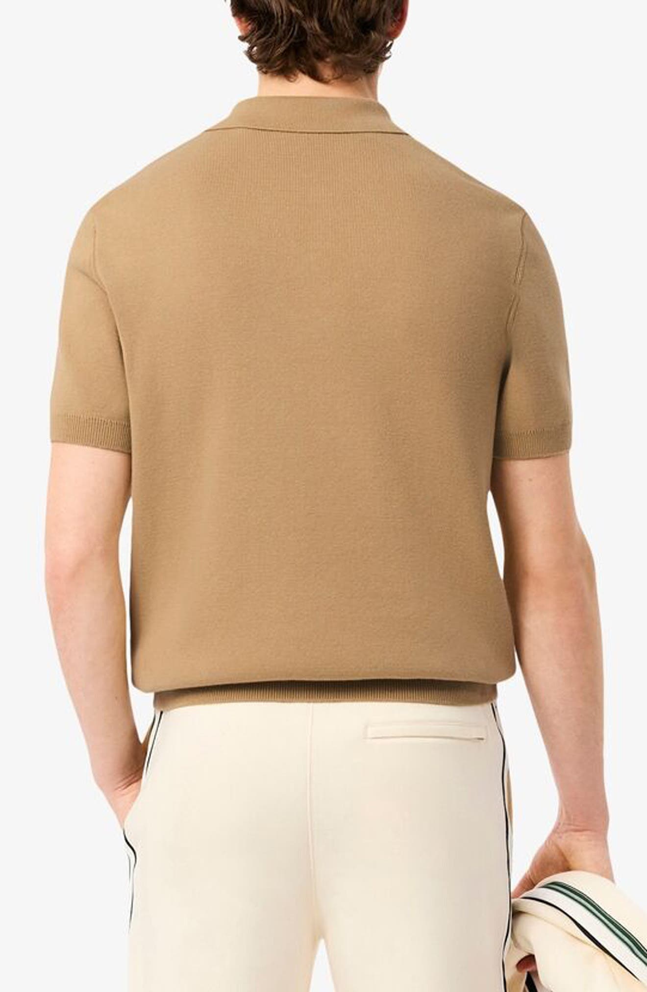 Short Sleeve Cotton & Wool Polo Sweater - image 2