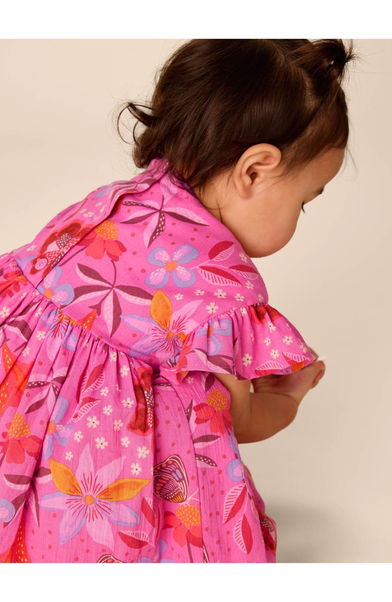 Tea Collection Ruffle Sleeve Baby Dress Set, Alternate, color, Brazilian Painted Floral