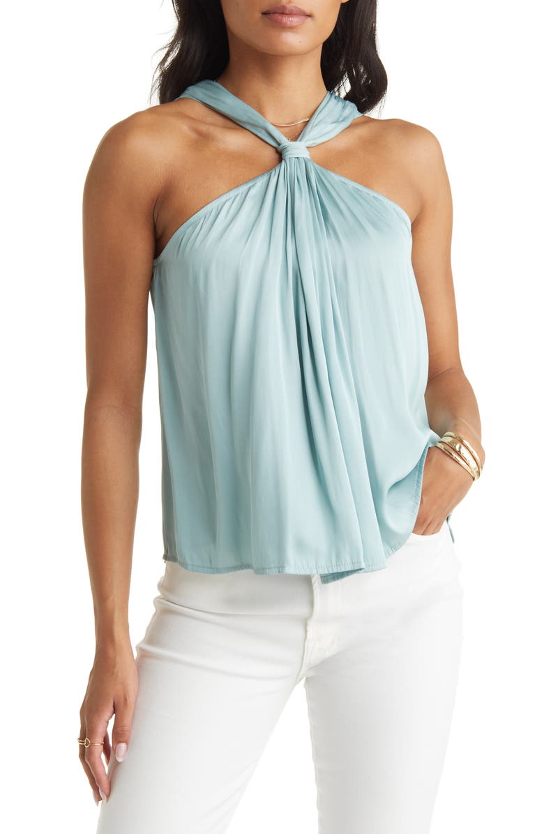 VICI Collection Satin Halter Neck Blouse, Main, color, 