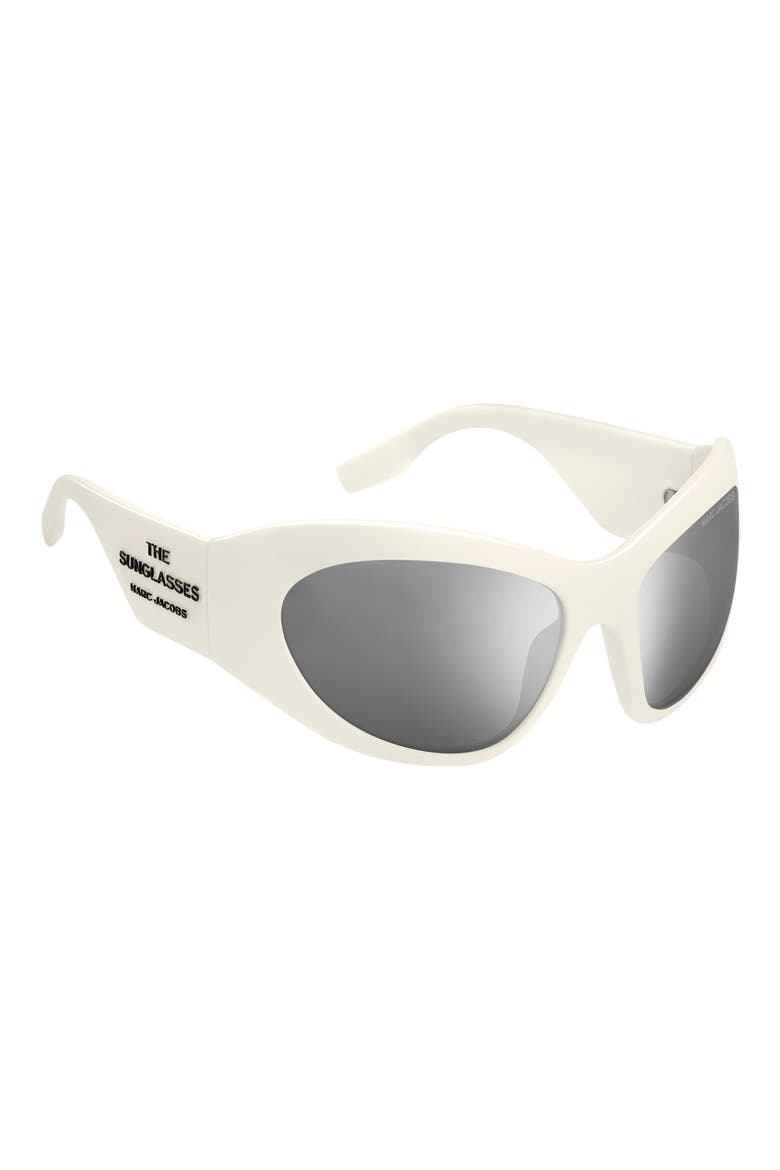 62mm Rectangular Sunglasses, Alternate, color, IVORY/ SILVER SP