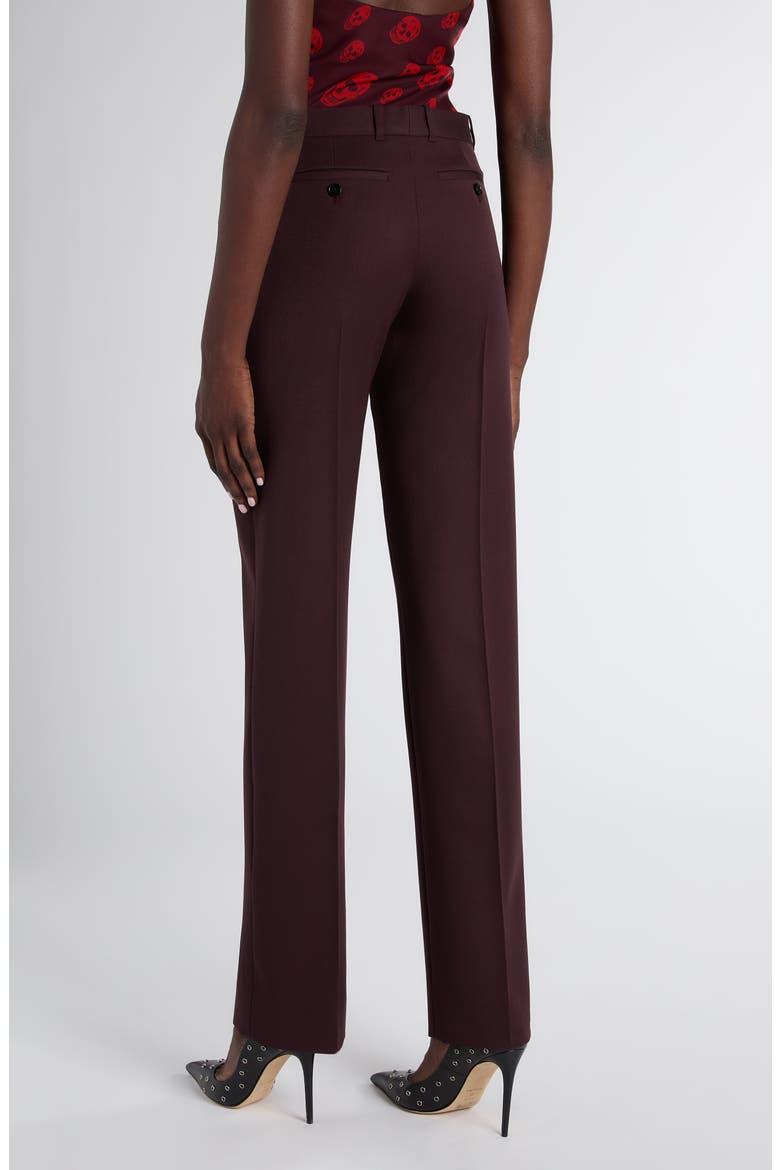 Wool Cigarette Trousers, Alternate, color, DARK PURPLE