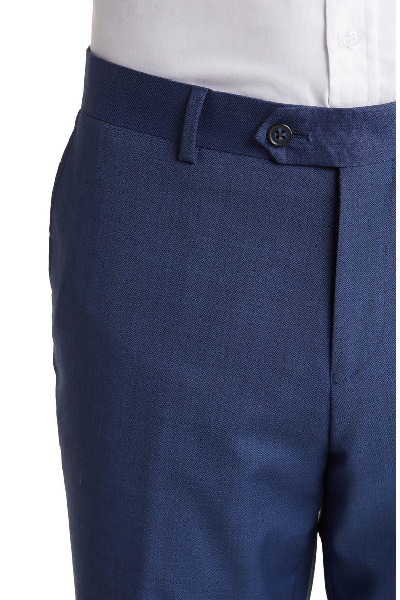 Port Slim Fit Two Button Notch Lapel Wool Blend Suit, Alternate, color, BLUE SHARK