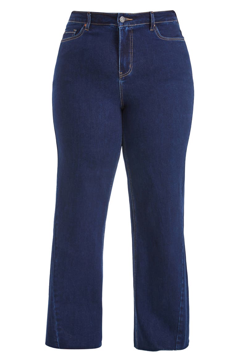 High Waist Wide Leg Jeans, Alternate, color, DEEP WATER