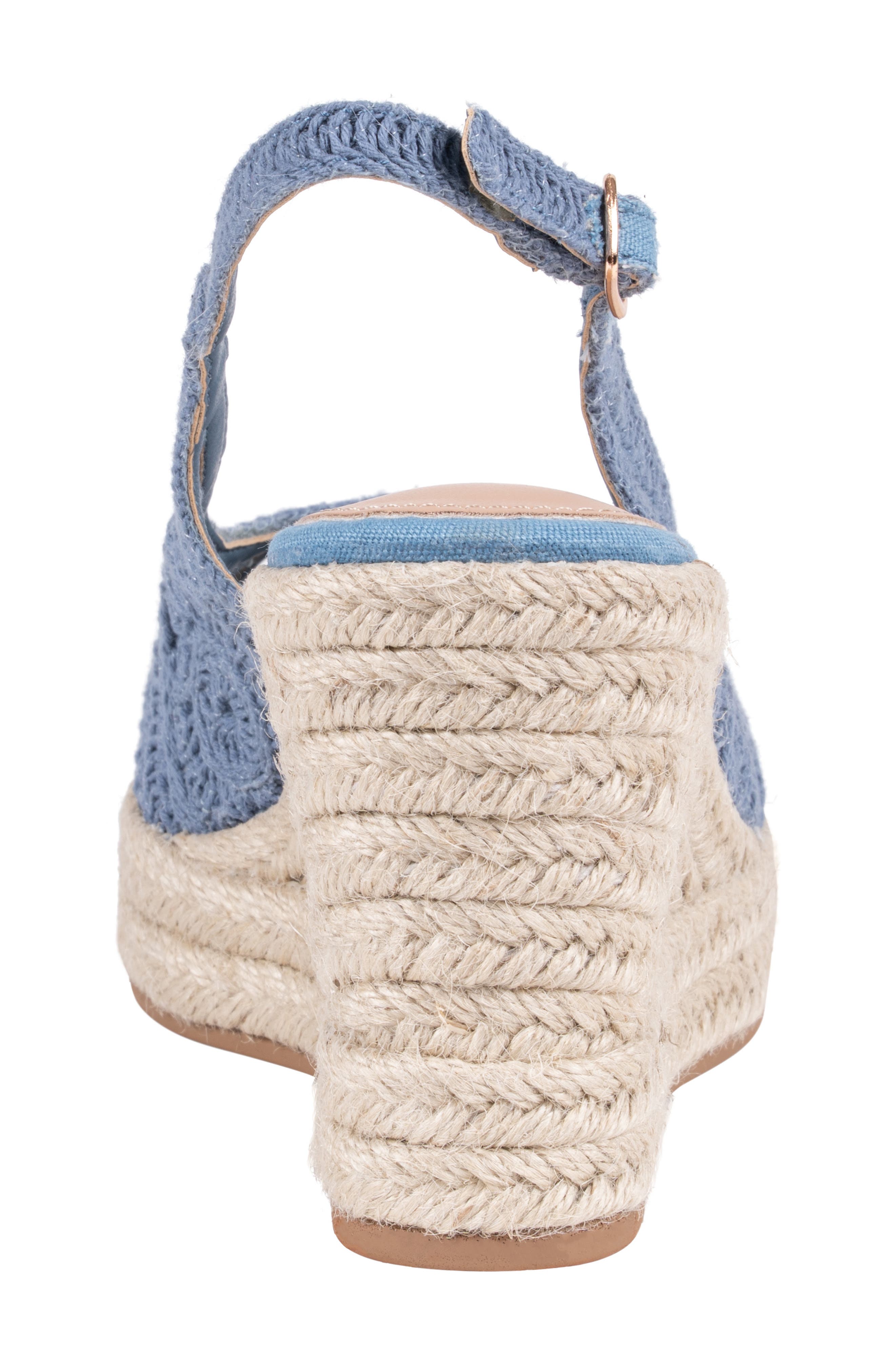 Bowery Lace Espadrille Wedge Slingback Sandal, Alternate, color, BLUE