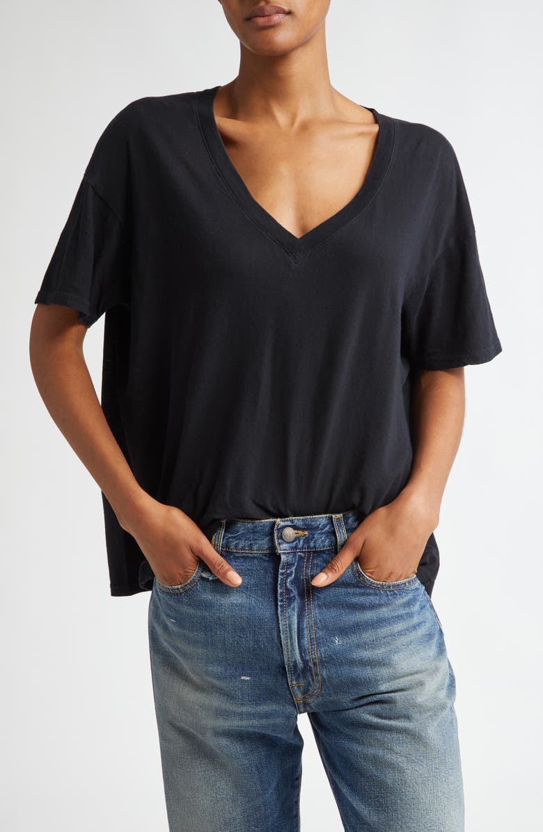 R13 Relaxed V-Neck T-Shirt, Main, color, 