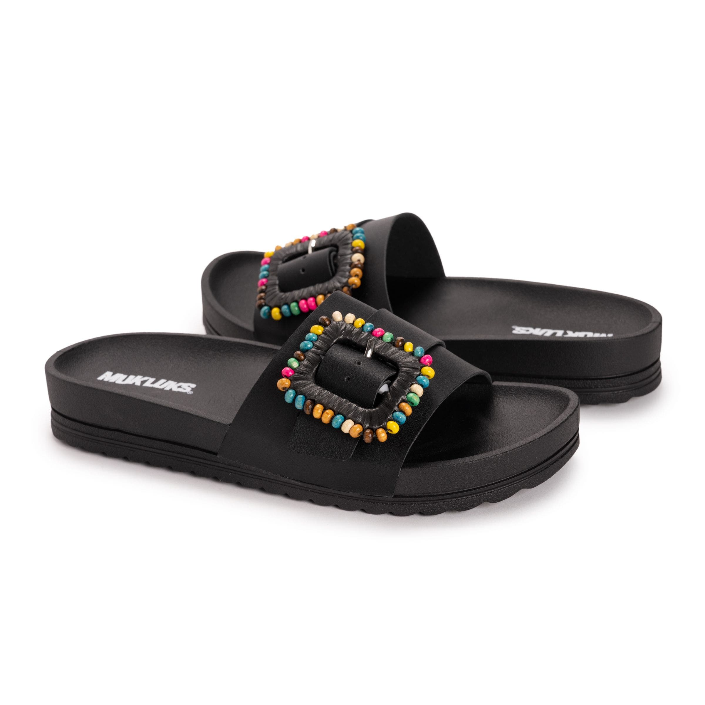 MUK LUKS Women's Grand Colette Sandal, Alternate, color, Black