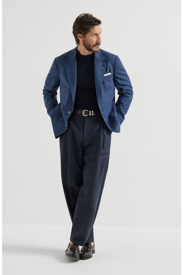 Prince of Wales deconstructed blazer, Alternate, color, Denim
