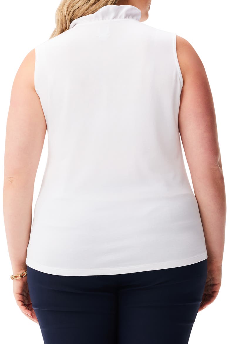 Ruffle Around Mixed Media Sleeveless Top, Alternate, color, PAPER WHITE