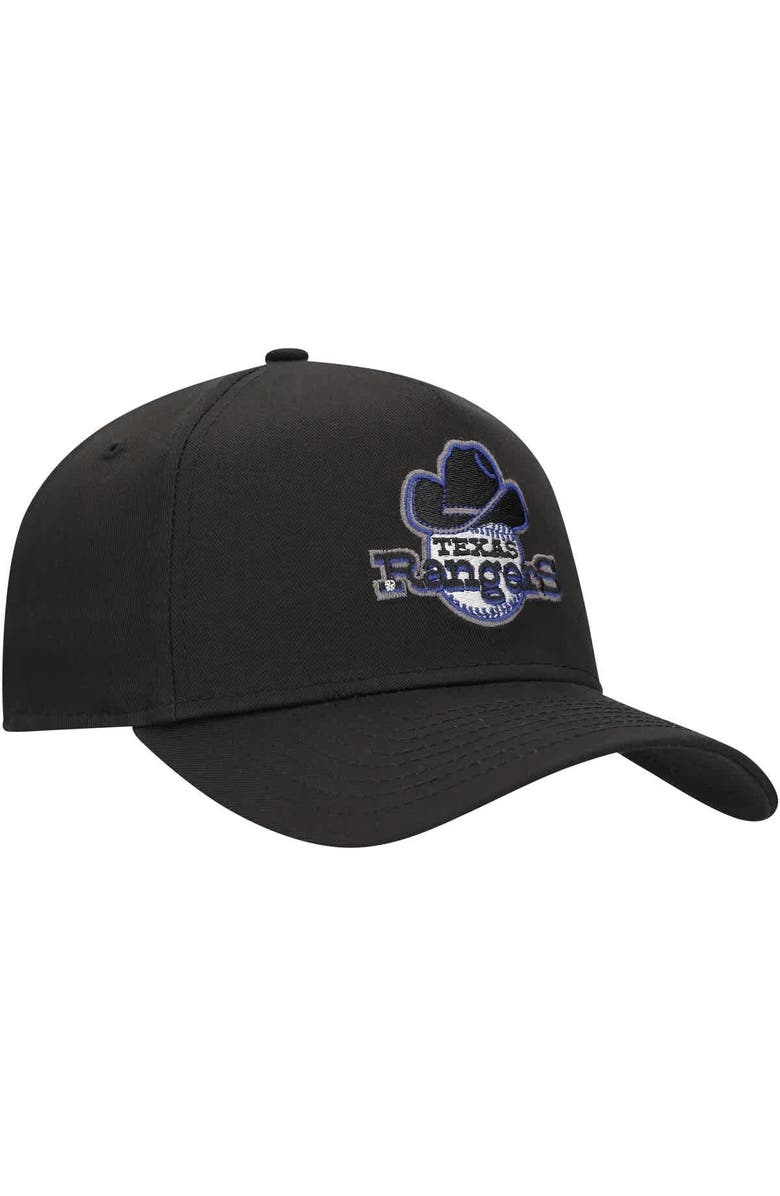 New Era Men's New Era Black Texas Rangers Tonal Pop A-Frame 9FORTY Adjustable Hat, Alternate, color, 