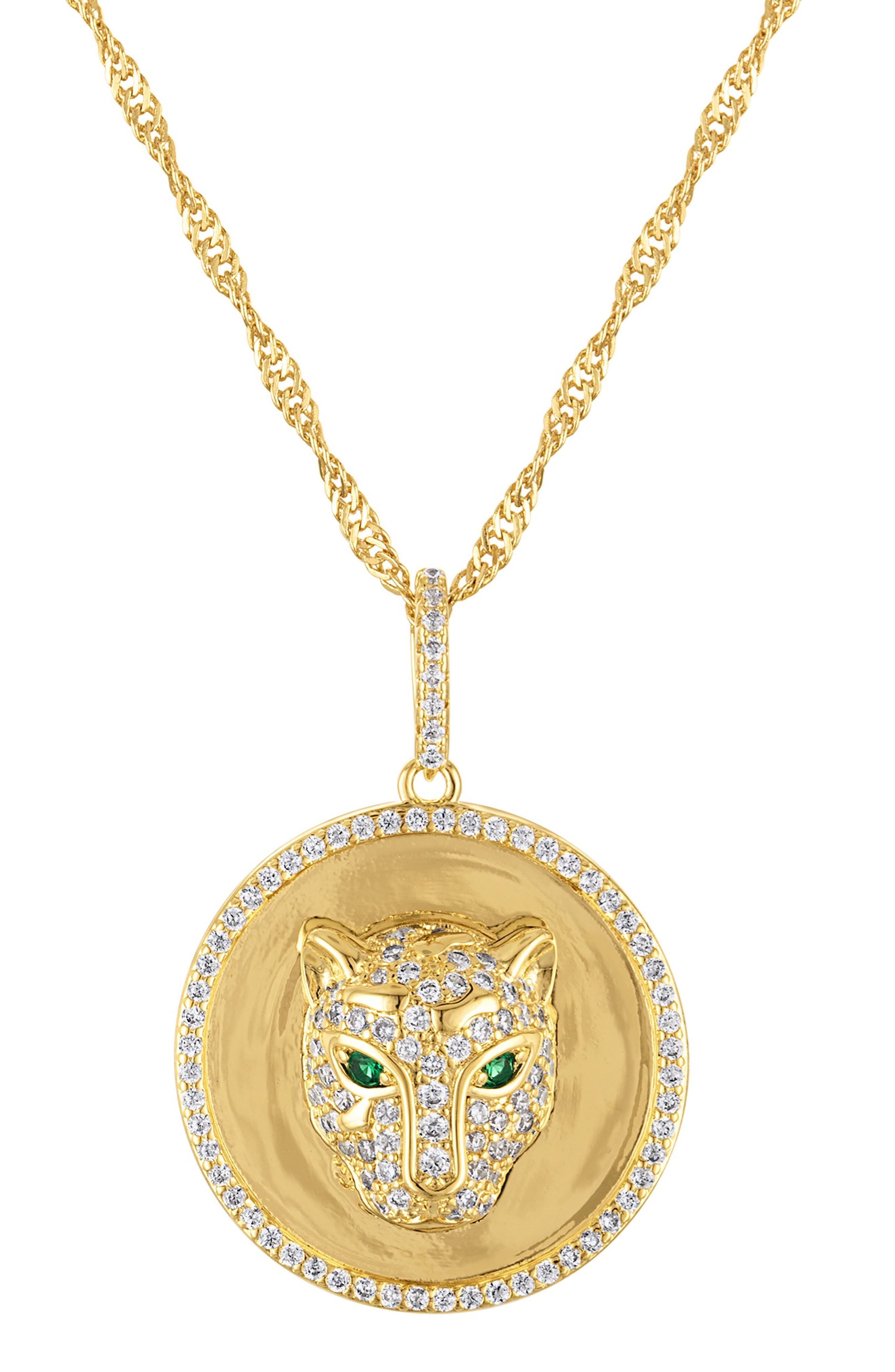 FZN Cubic Zirconia Panther Pendant Necklace