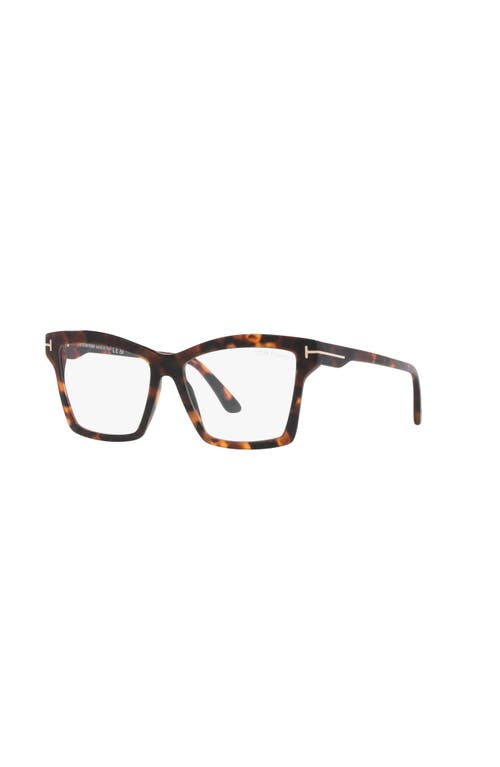 Tom Ford 54mm Square Optical Glasses In Brown