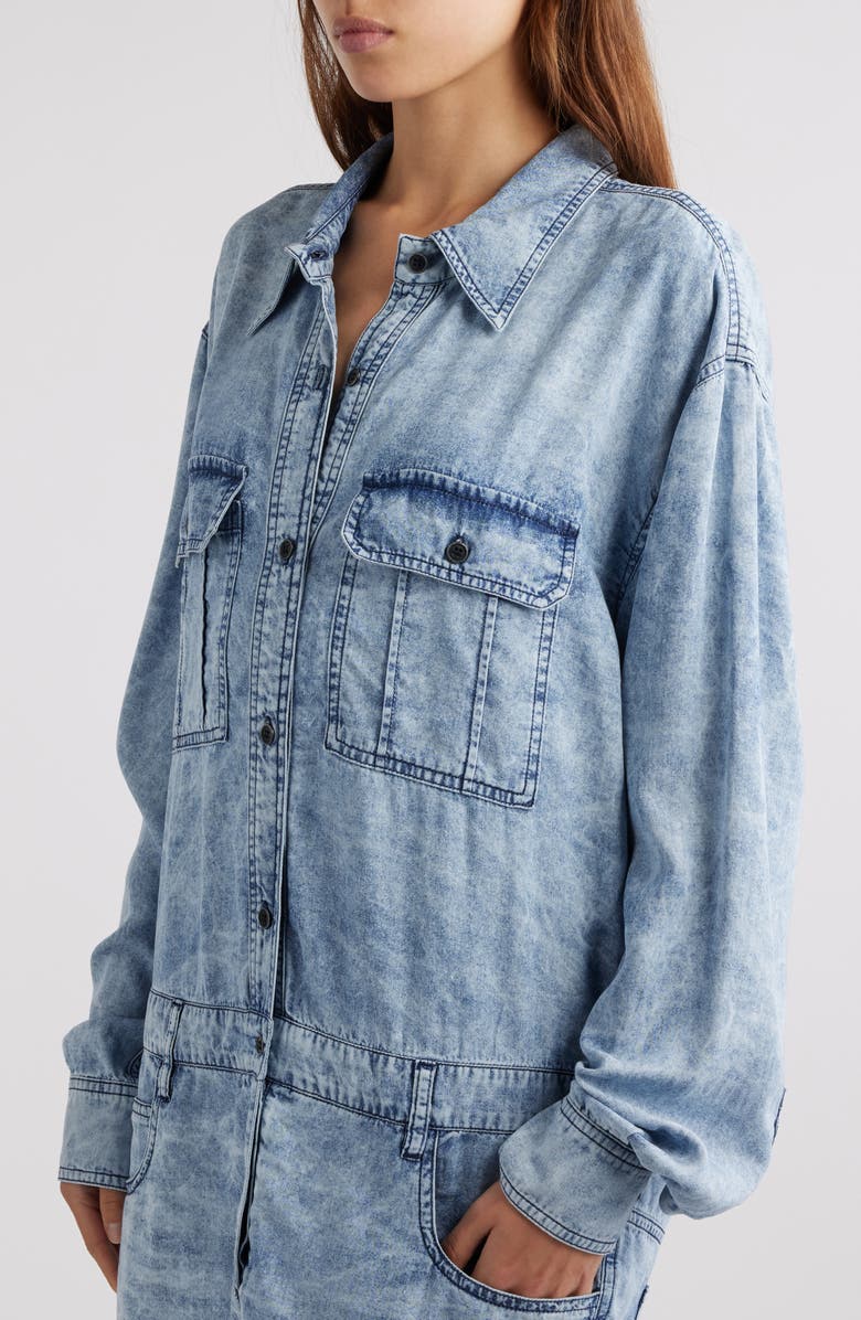 Isabel Marant Étoile Palvina Long Sleeve Denim Shirtdress, Alternate, color,