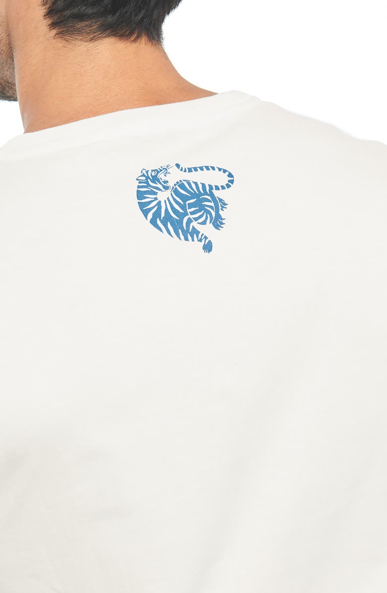 The Lazy Poet Luke Tiger Dots Blue Long Sleeve Pajama T-Shirt, Alternate, color, 