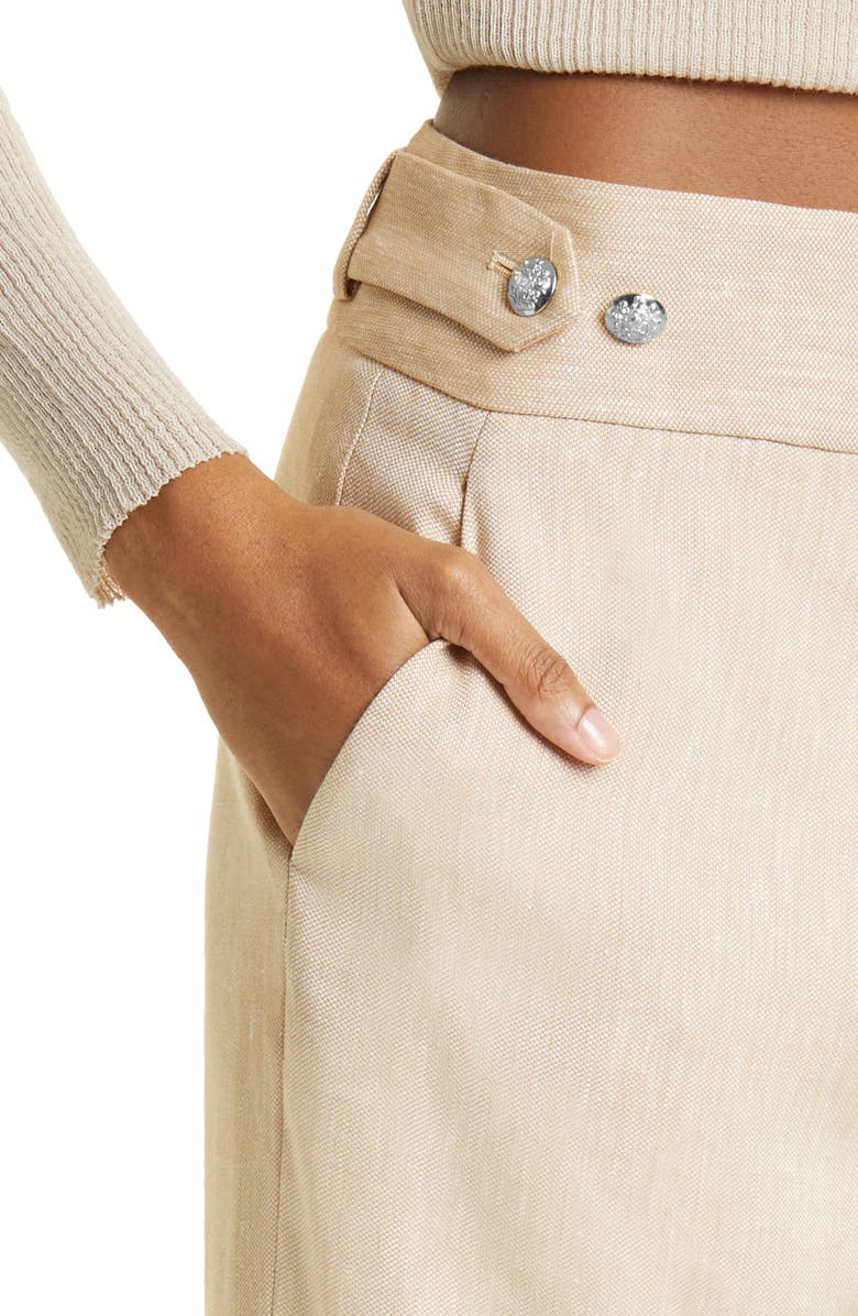 Veronica Beard Aubrie Flare Crop Linen Blend Pants, Alternate, color,
