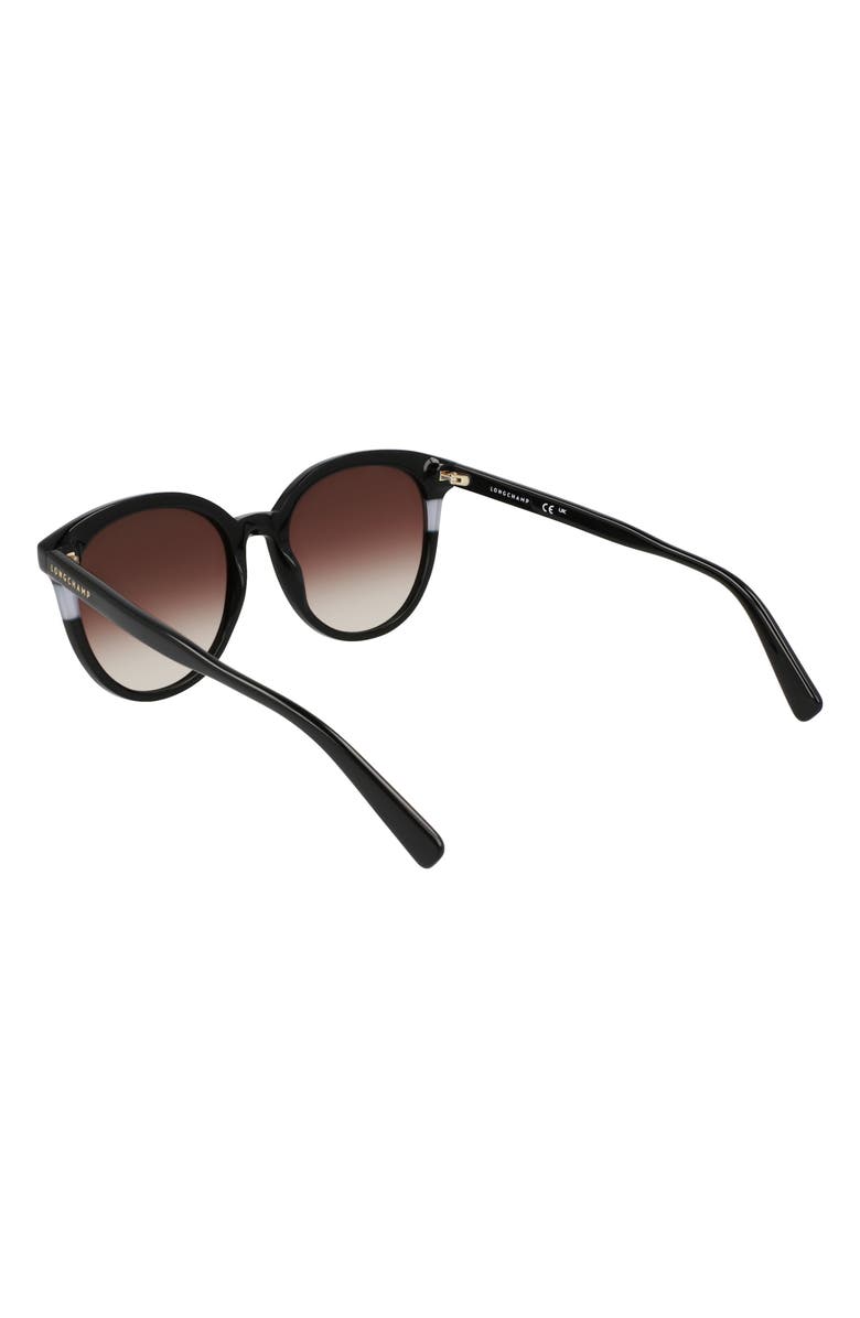 Longchamp Heritage 55mm Gradient Round Sunglasses, Alternate, color, Black