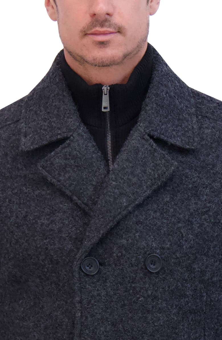 Kenneth Cole New York Bouclé Wool Blend Peacoat, Alternate, color, Charcoal
