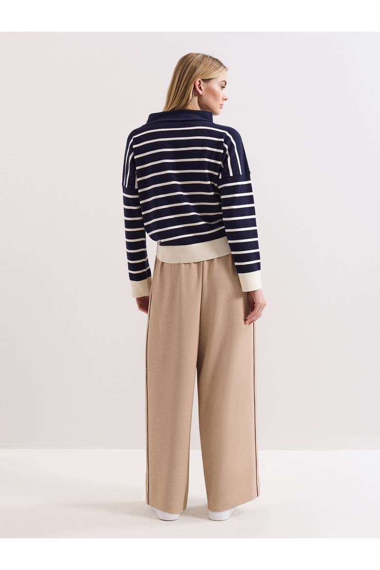 Wide Leg Stripe Detail Skye Trousers, Alternate, color, Camel