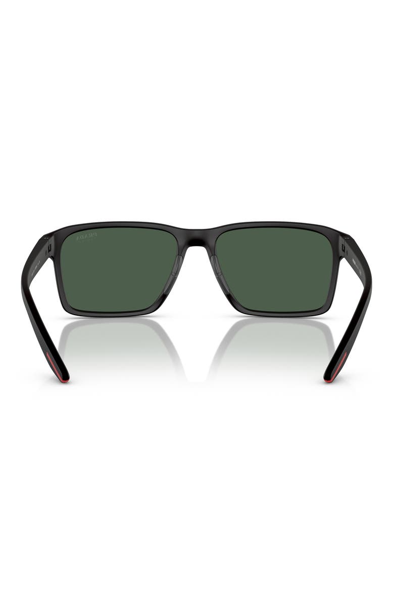 58mm Rectangular Sunglasses, Alternate, color, BLACK GREEN