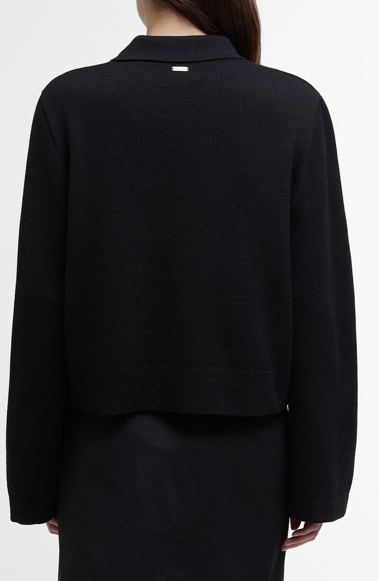 Barbour Alma D-Ring Detail Cardigan, Alternate, color, Black Oatmeal