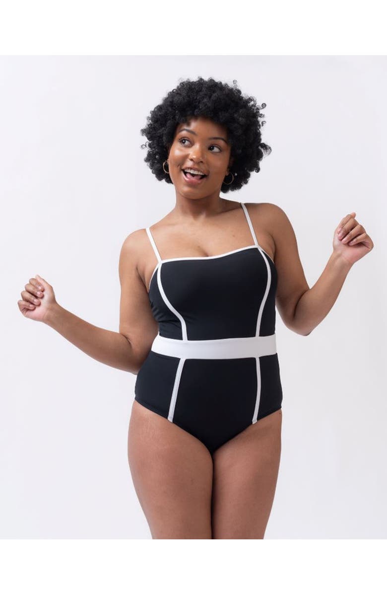 Lime Ricki Swimwear Classic One-Piece, Main, color, Black