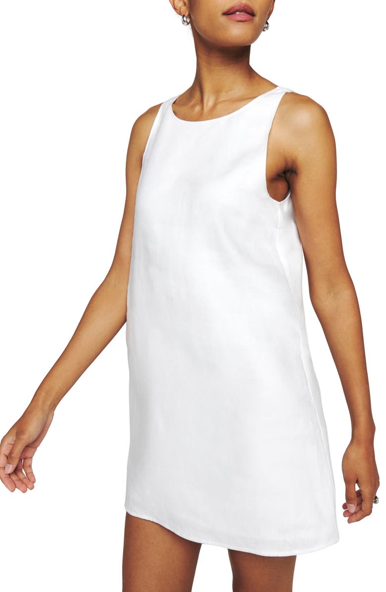 Reformation Jessi Sleeveless Linen Dress, Alternate, color, White