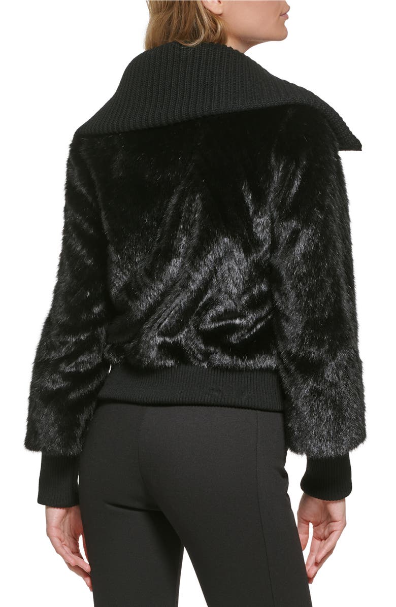 KARL LAGERFELD PARIS Faux Fur Bomber Jacket, Alternate, color, 