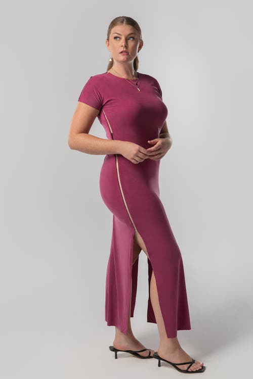 Kada The Cupro Infinity Tee Maxi Dress In Burgundy
