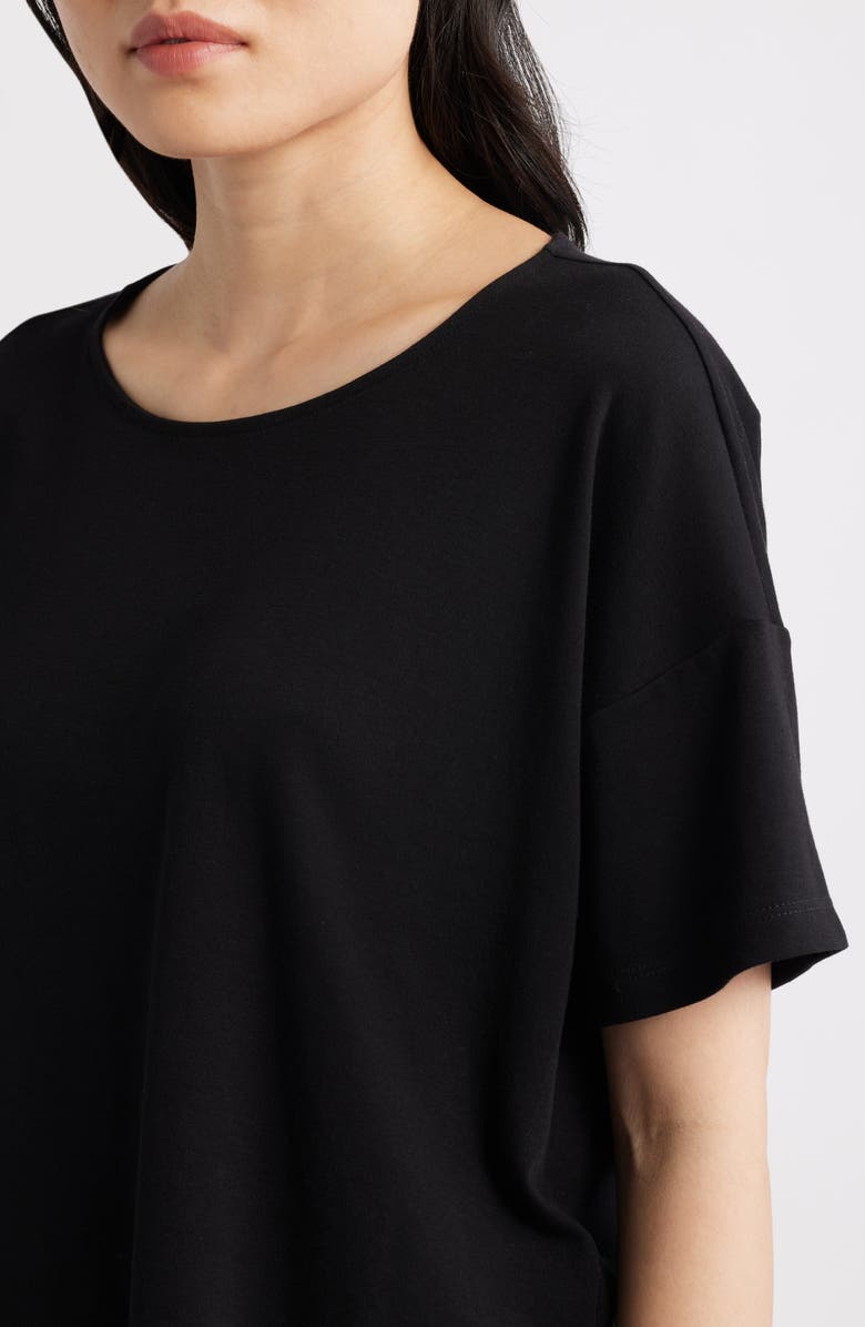 Eileen Fisher Boxy Organic Cotton T-Shirt, Alternate, color, Black