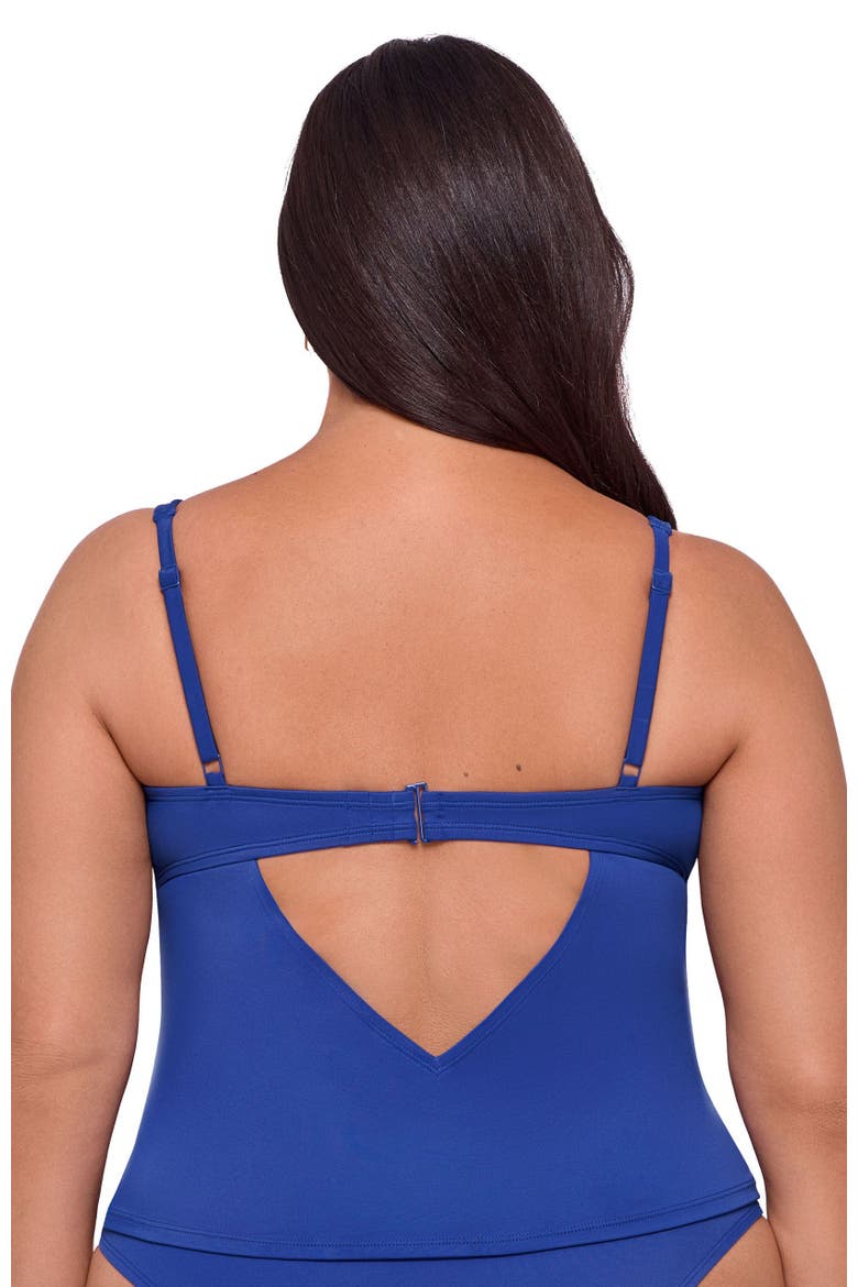 Supportive and Sculpting U-Wire Adjustable Tankini Swimsuit Top, Alternate, color, Indigo