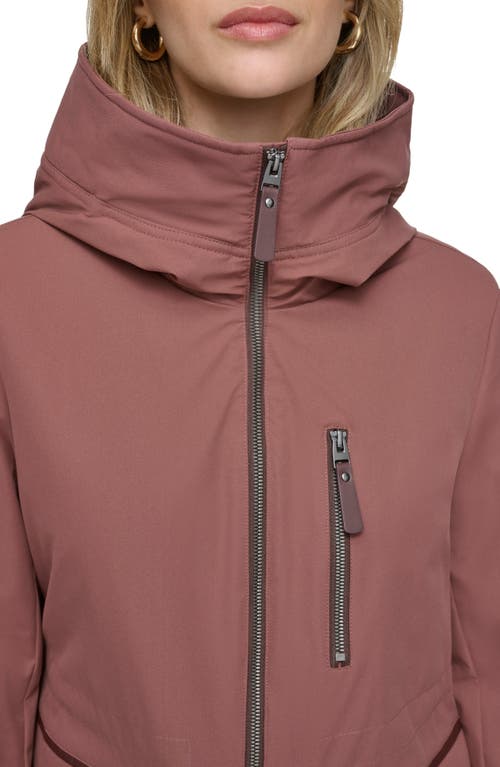Andrew Marc Water Resistant Hooded Jacket In Fig