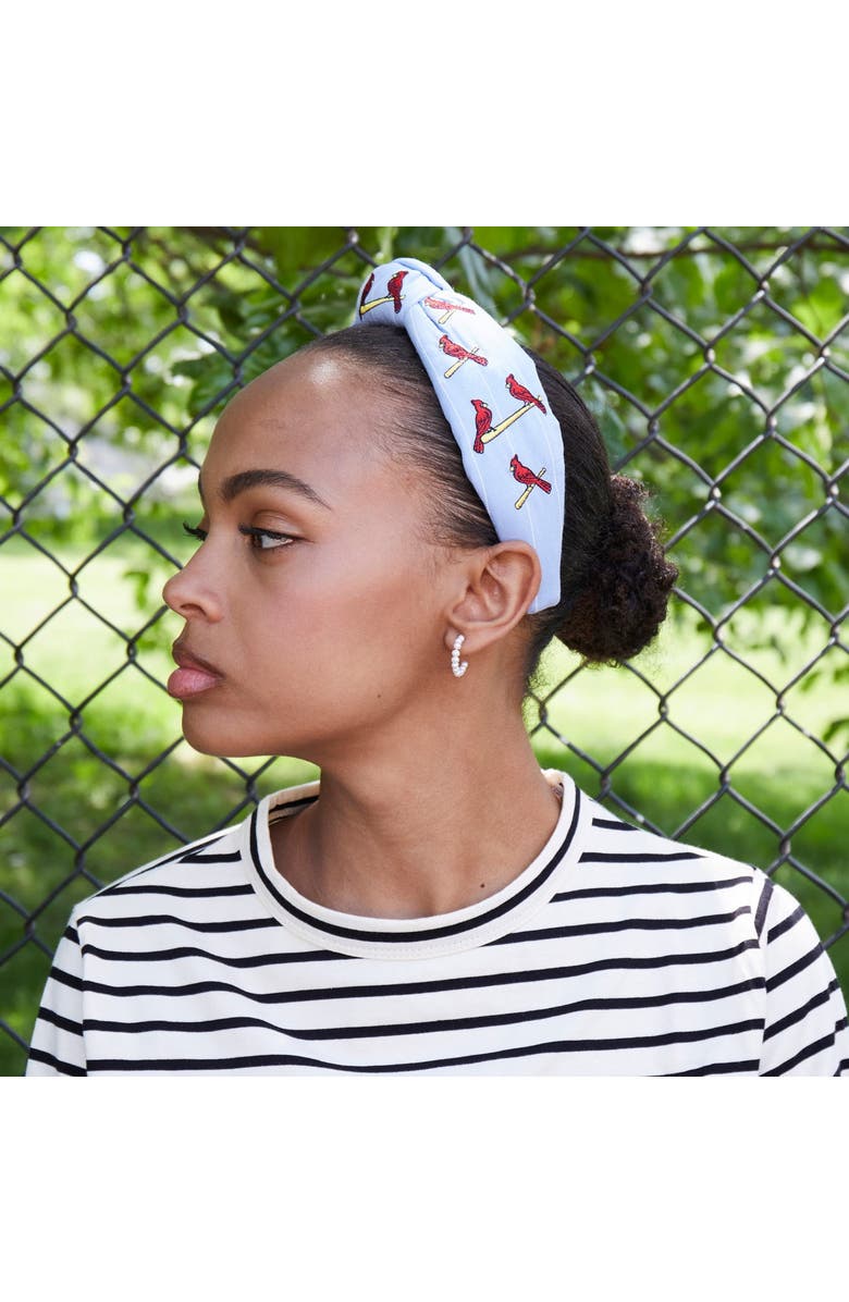 Lele Sadoughi MLB St.Louis Cardinals Embroidered Headband, Alternate, color, Sky 400